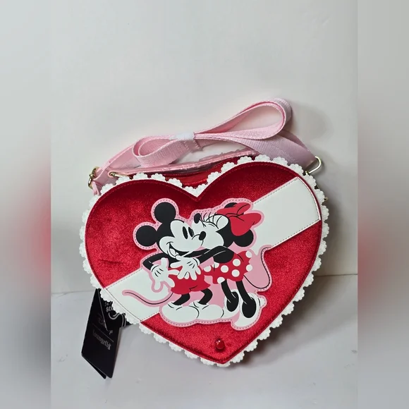 Loungefly Disney Mickey Minnie Scented Chocolate Box Valentine Crossbody Nwt - Picture 1 of 7